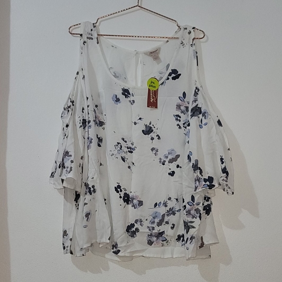Cold Shoulder Floral Top - Picture 1 of 4